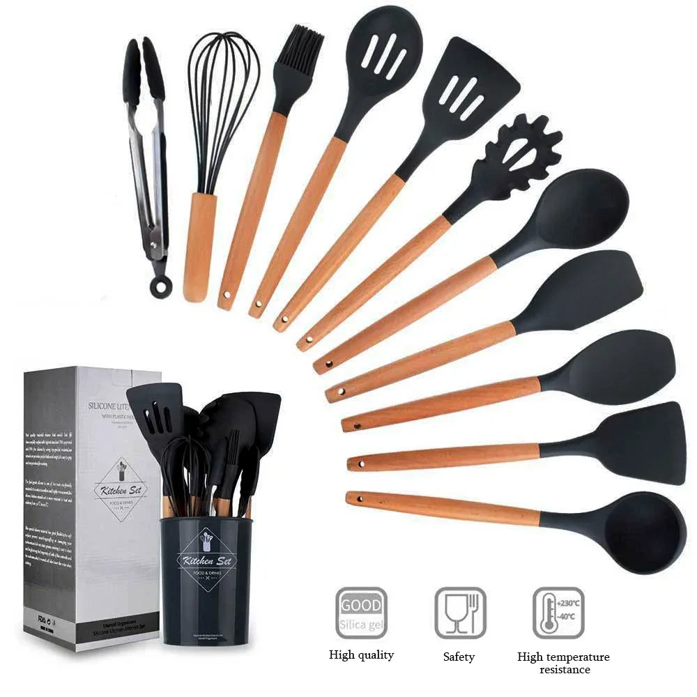 12 Piece Silicone Kitchenware Utensils Set