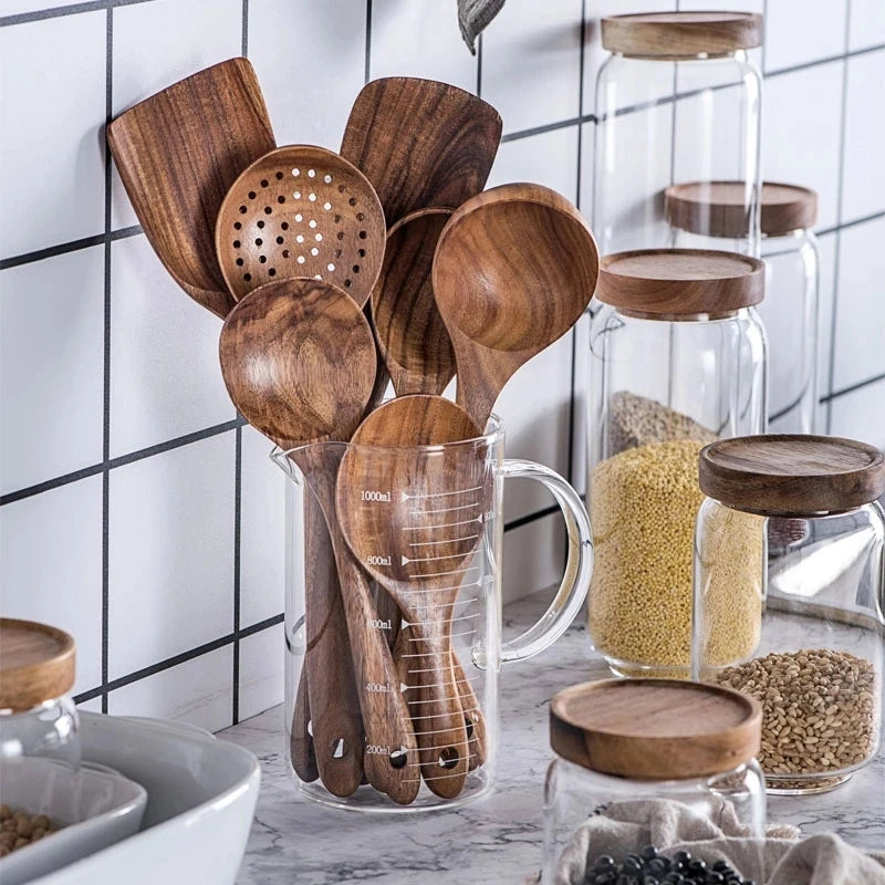 Non-Stick Teak Wood Cooking Utensils