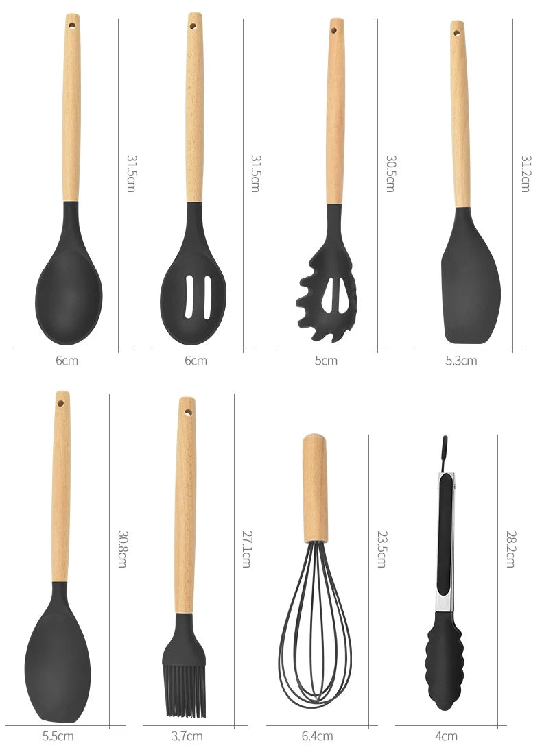 12 Piece Silicone Kitchenware Utensils Set